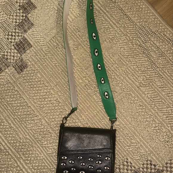 Min & Mon Anastasio Micro Crossbody Handbag in Black Leather - All Over Eyes - Picture 4 of 4